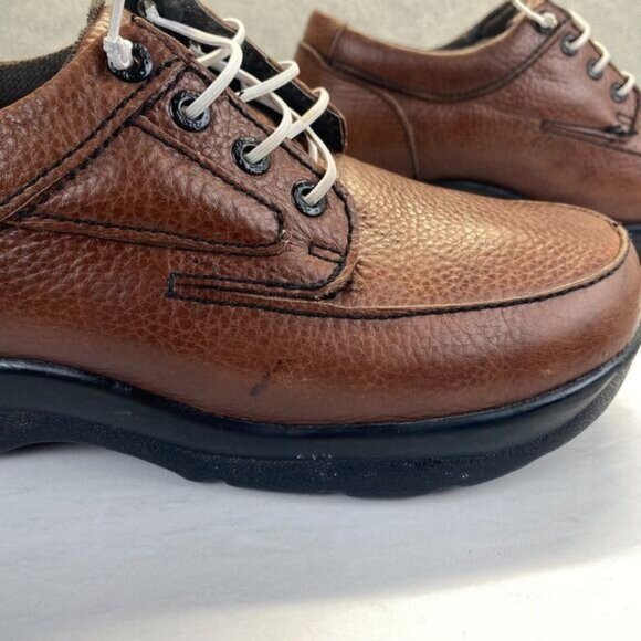 APEX ARIYA Y910 Brown Casual Walker Pebble  Leather Shoes PRS Insole,Size 11.5